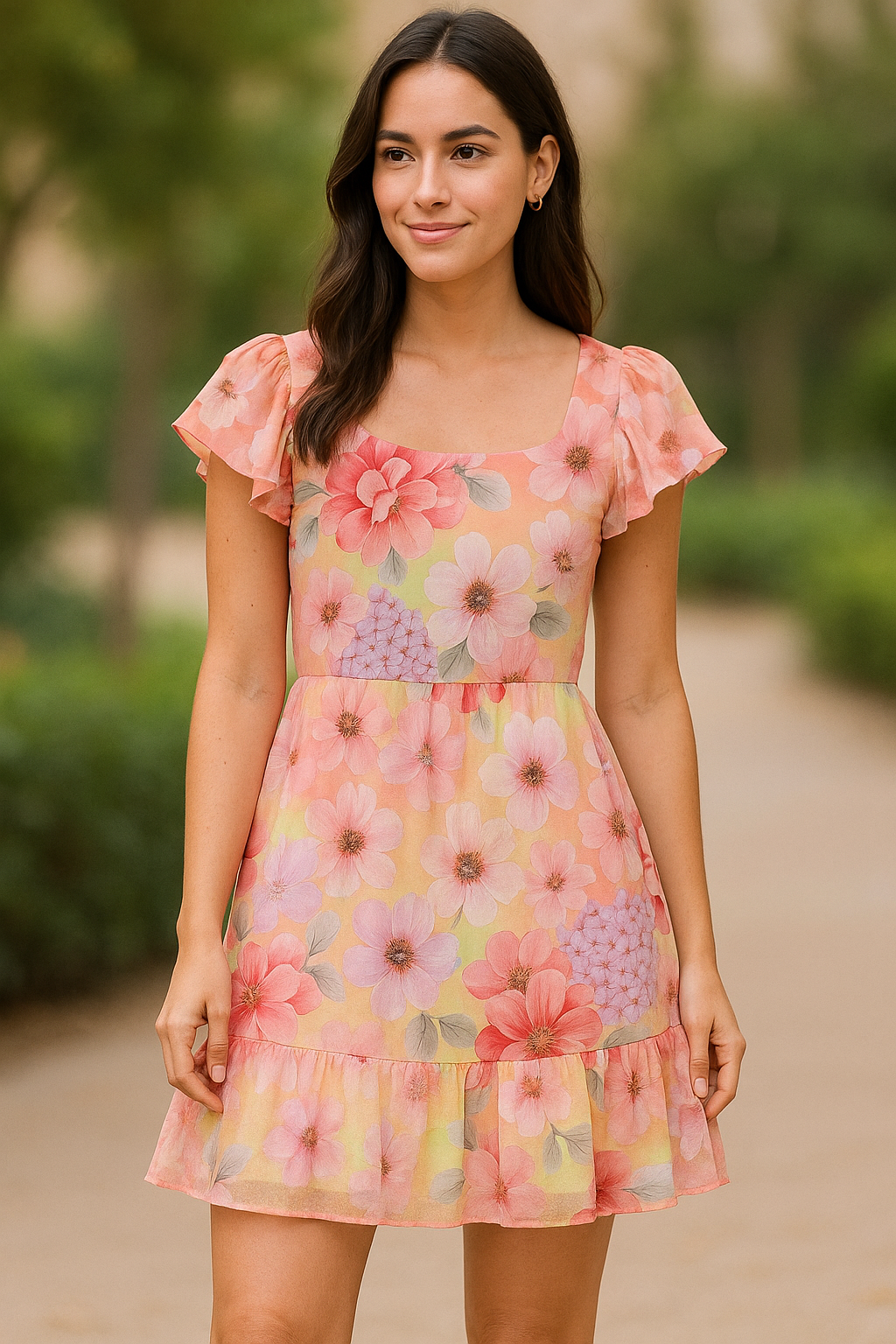 Multi-Color Floral Design Digital Printed Fabric