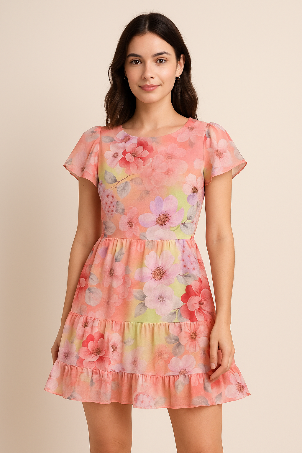 Multi-Color Floral Design Digital Printed Fabric