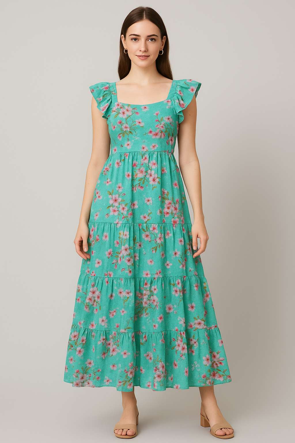 Beautiful Rama Floral Vine Digital Printed Fabric