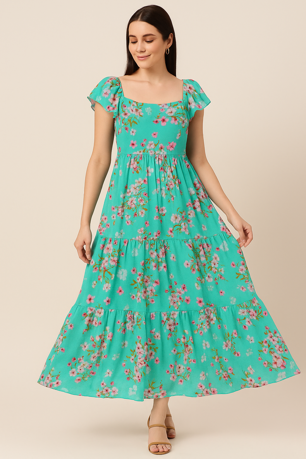 Beautiful Rama Floral Vine Digital Printed Fabric