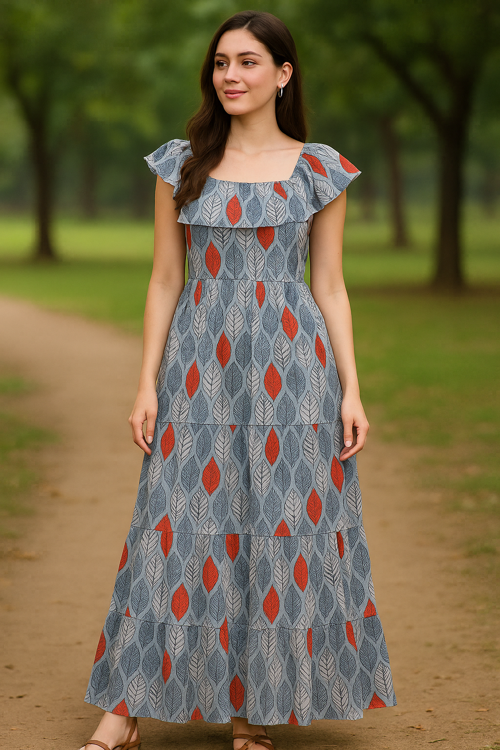 Autumn Leaves Digital Printed Fabric