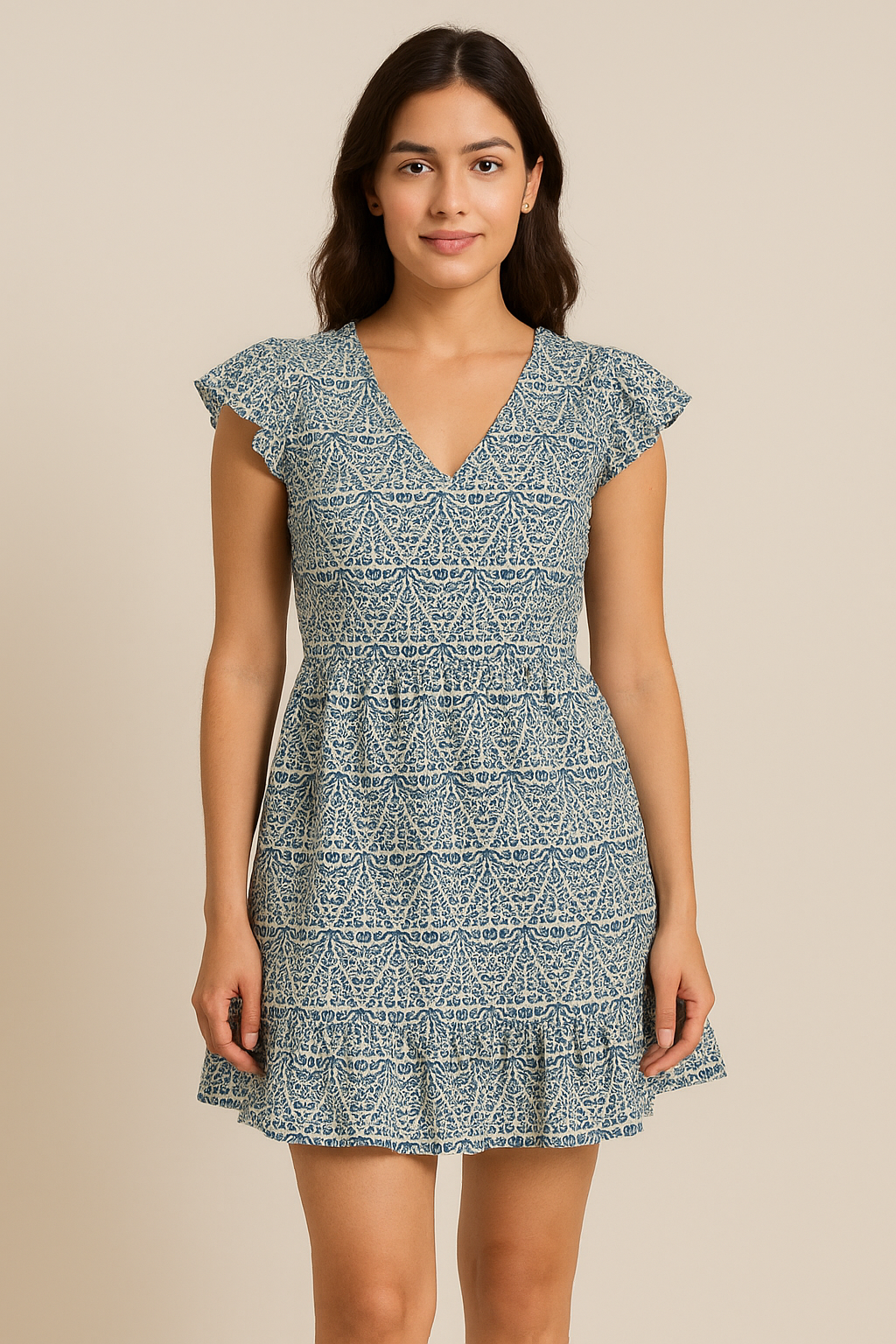 Morpich Block Digital Printed Fabric  - Pure Cotton