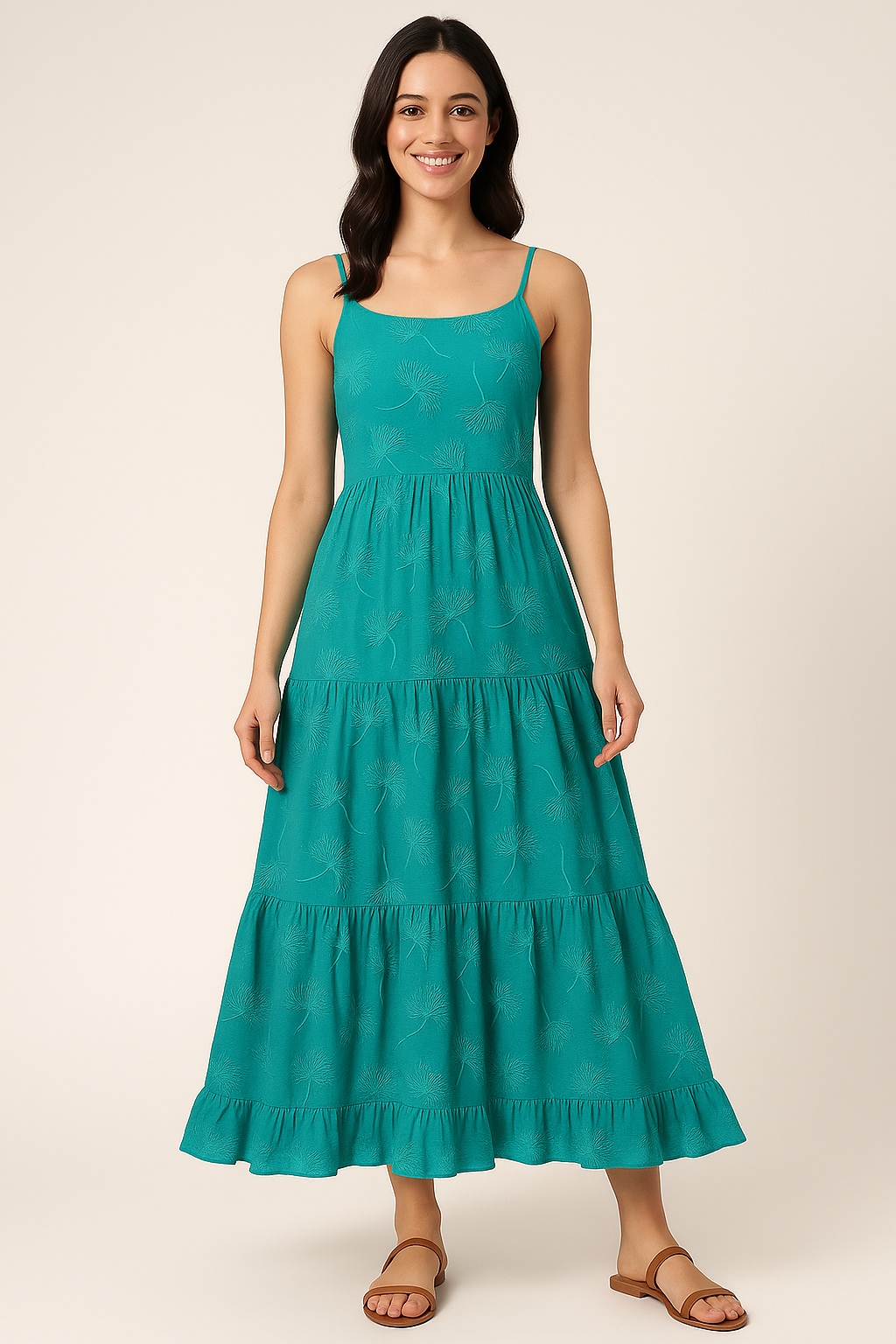 White Floating Flower Digital Printed Fabric - Pure Cotton