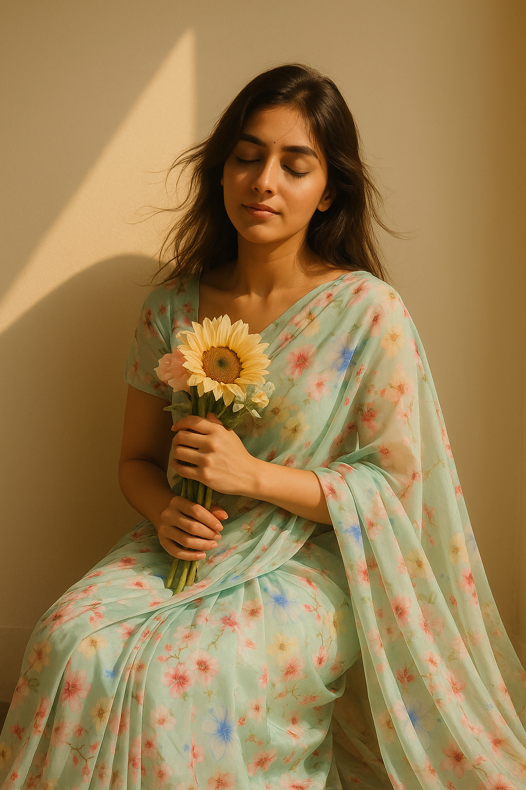 Lovely Geranium Flower Digital Printed Fabric - Japan Satin