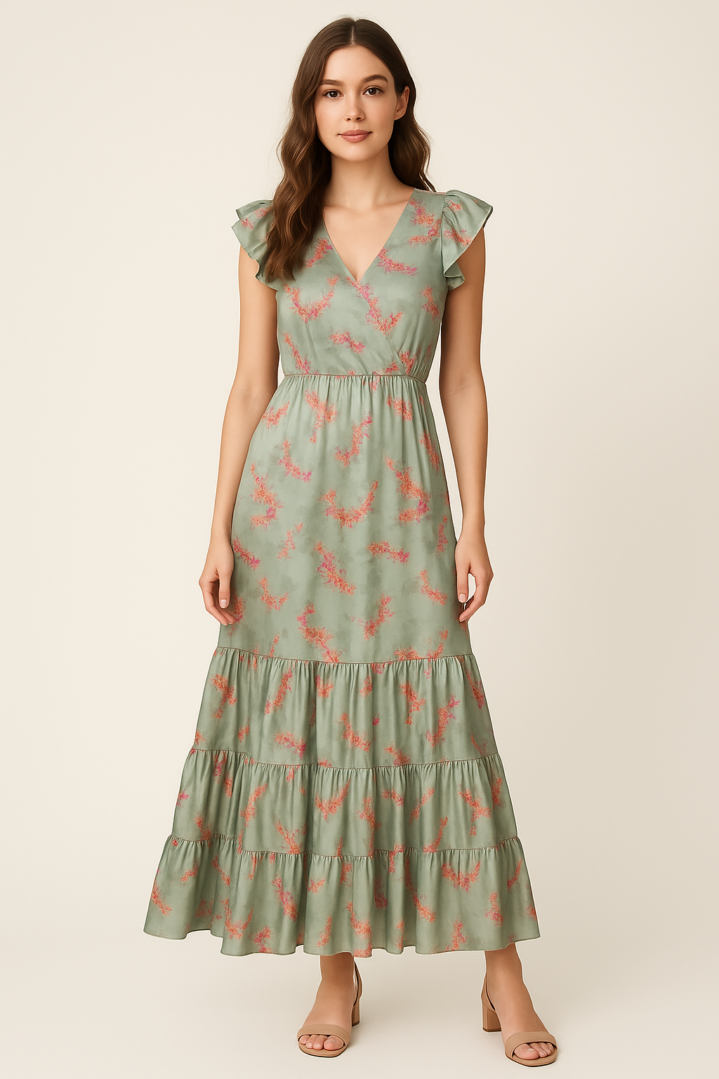 Lovely Purple Violet Flower Digital Printed Fabric - Japan Satin