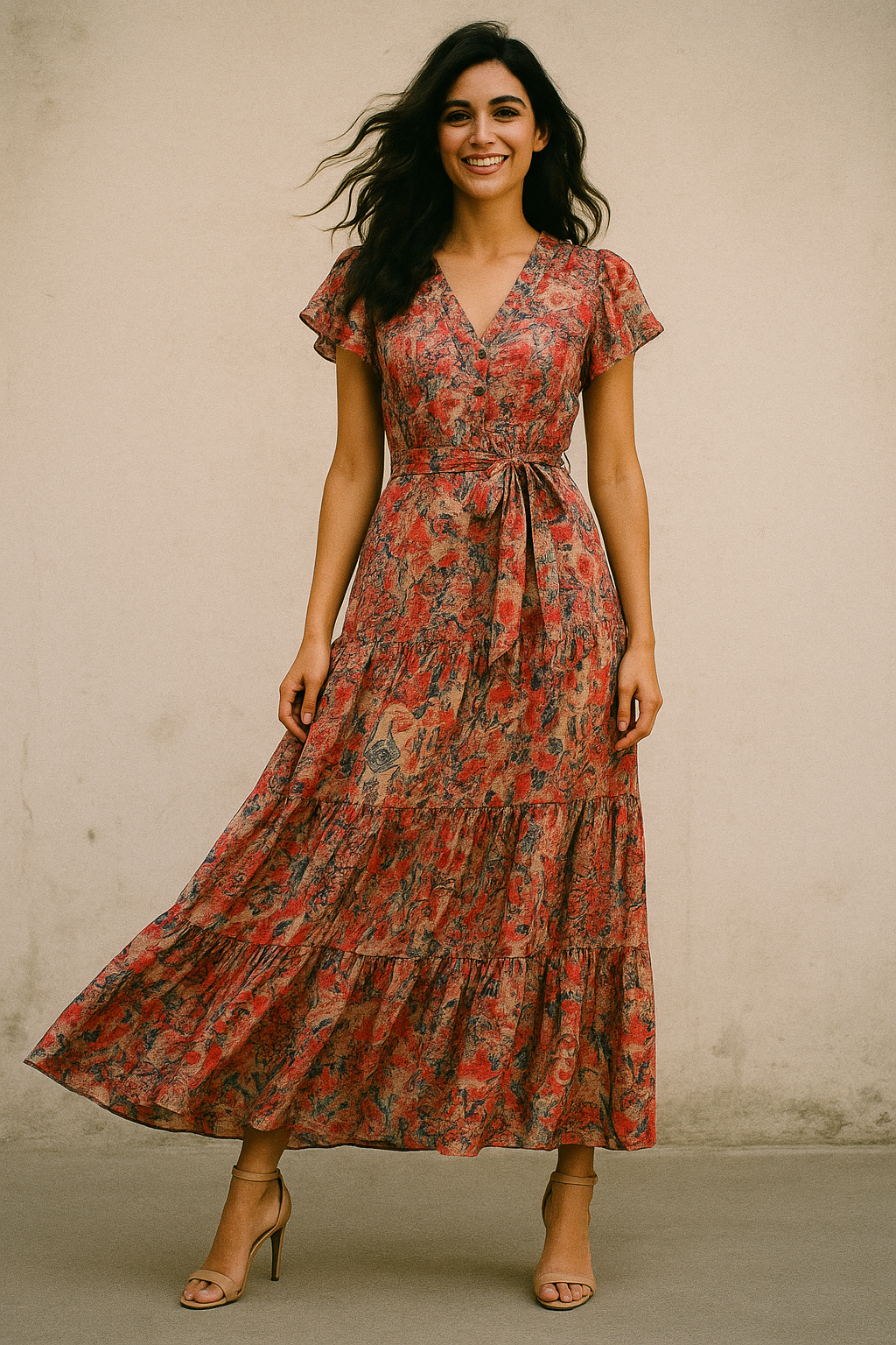 Damask Pattern Digital Printed Fabric