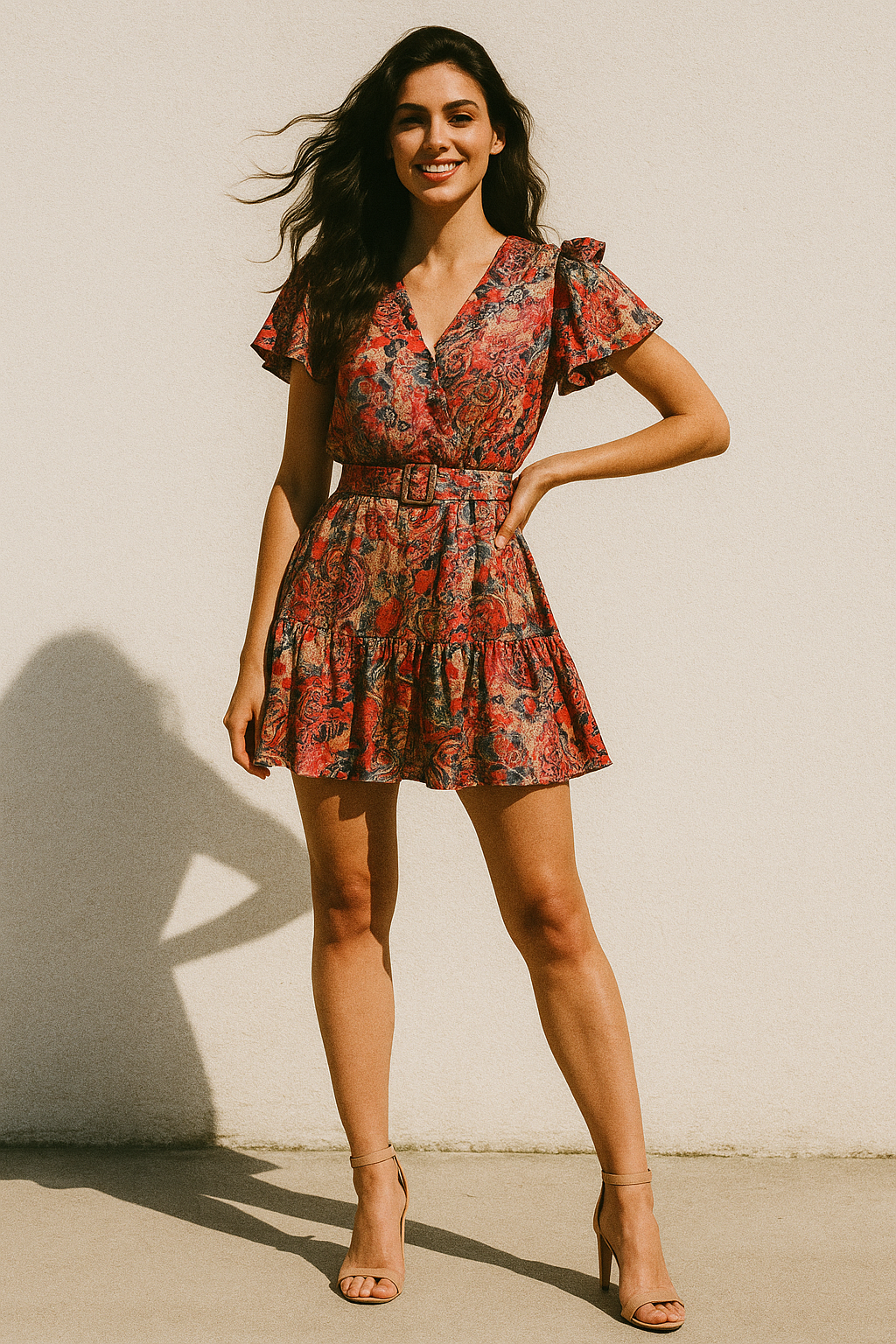 Damask Pattern Digital Printed Fabric