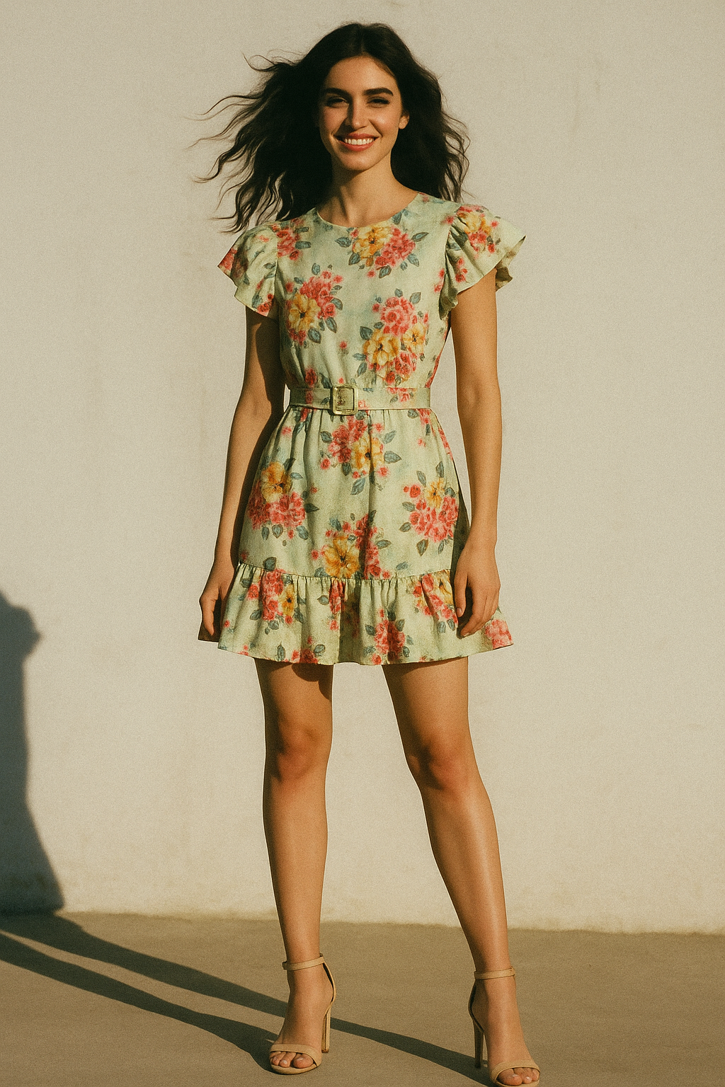 Colorful Floral Yellow Base Digital Printed Fabric