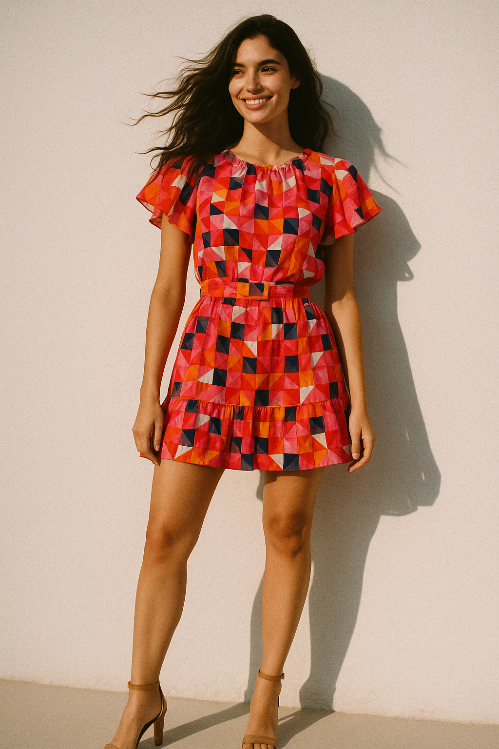 Abstract Squares Digital Printed Fabric