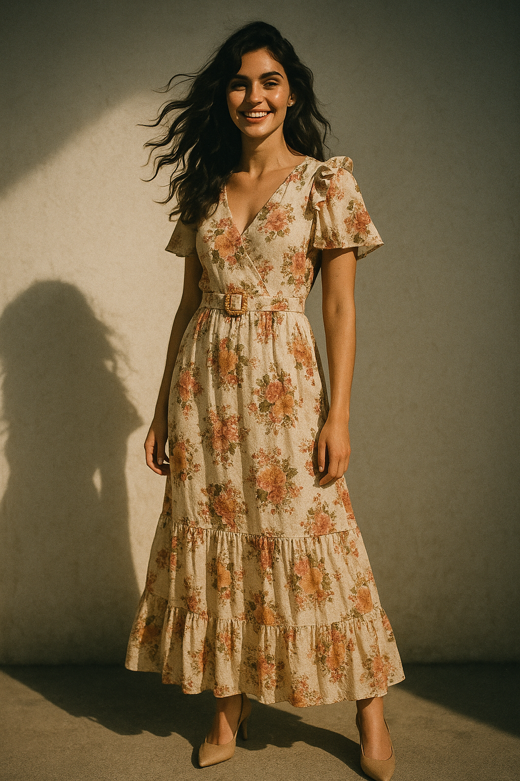 Classic Multicolor Roses With Leaves Digital Printed Fabric - Poly Muslin