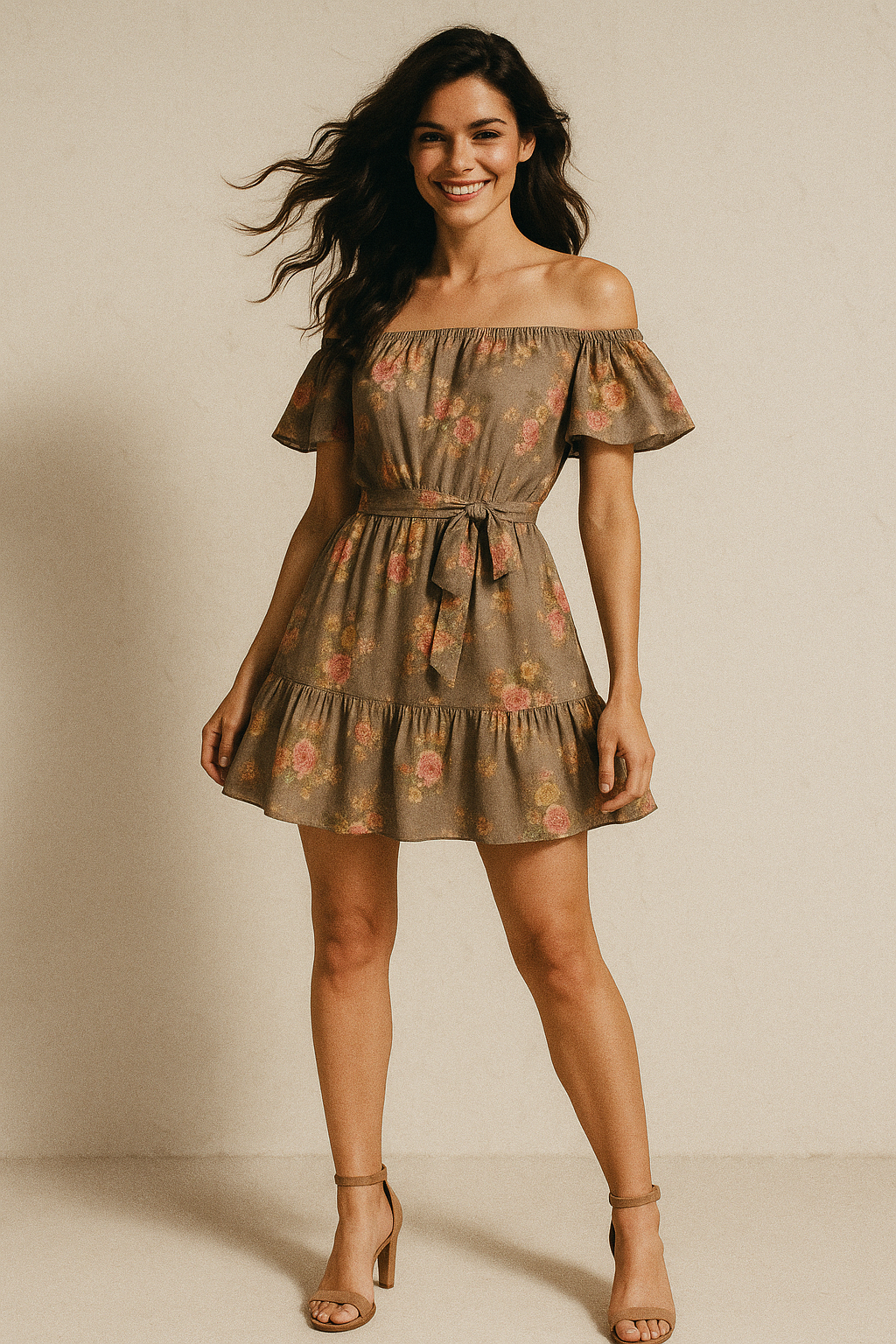 Lovely Yellow Roses With Jasmin Digital Printed Fabric - Poly Muslin