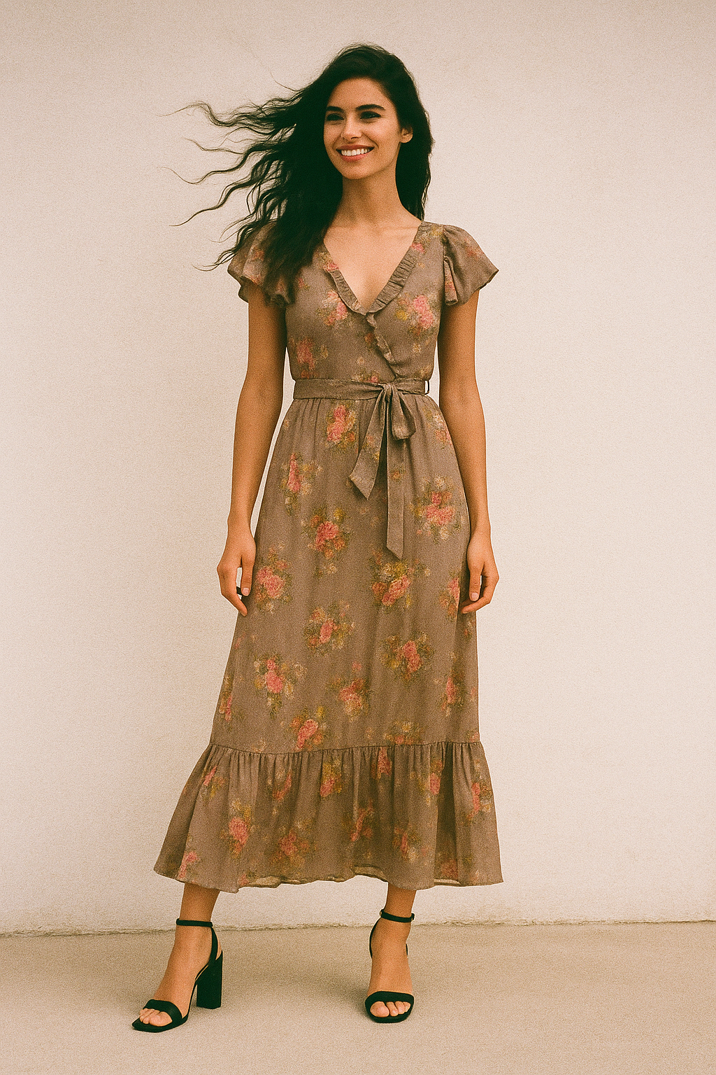 Lovely Yellow Roses With Jasmin Digital Printed Fabric - Poly Muslin