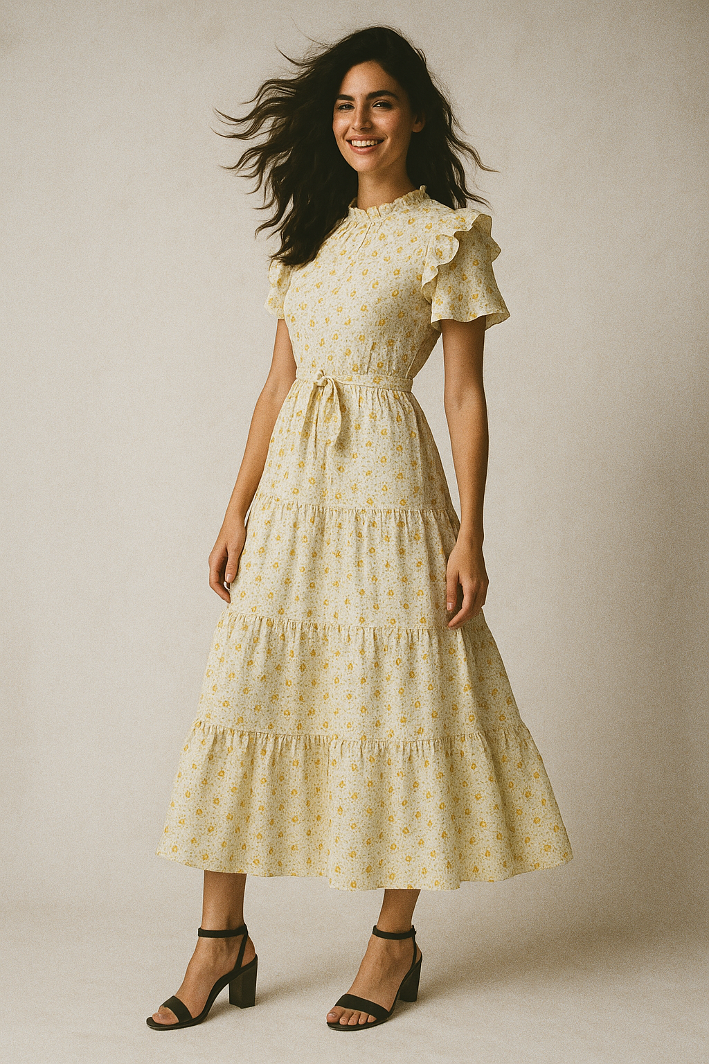 Decorative Tiny Chintz With Violet Flower Digital Printed Fabric - Poly Muslin