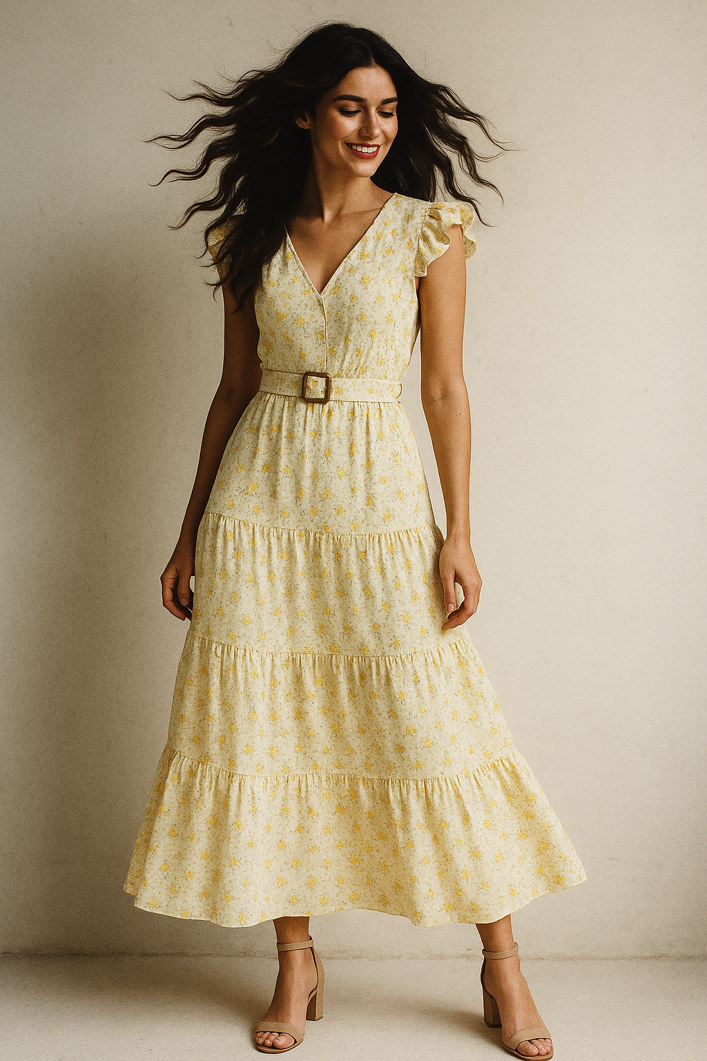 Decorative Tiny Chintz With Violet Flower Digital Printed Fabric - Poly Muslin