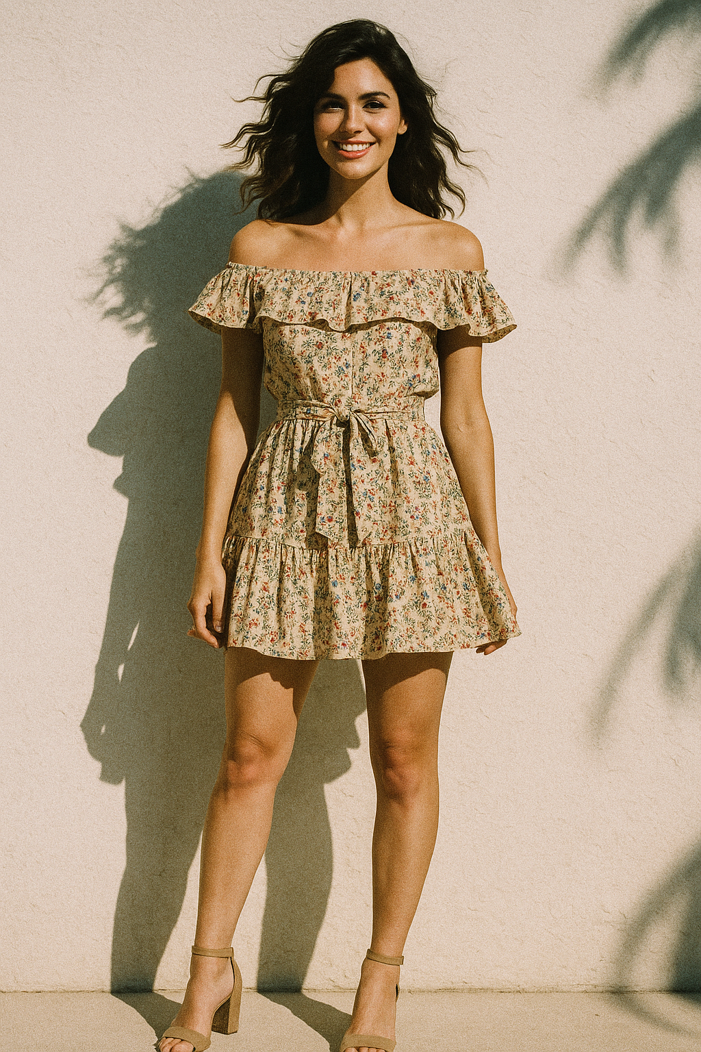 Tiny Rainbow Flowers Of Leaves Digital Printed Fabric - Poly Muslin