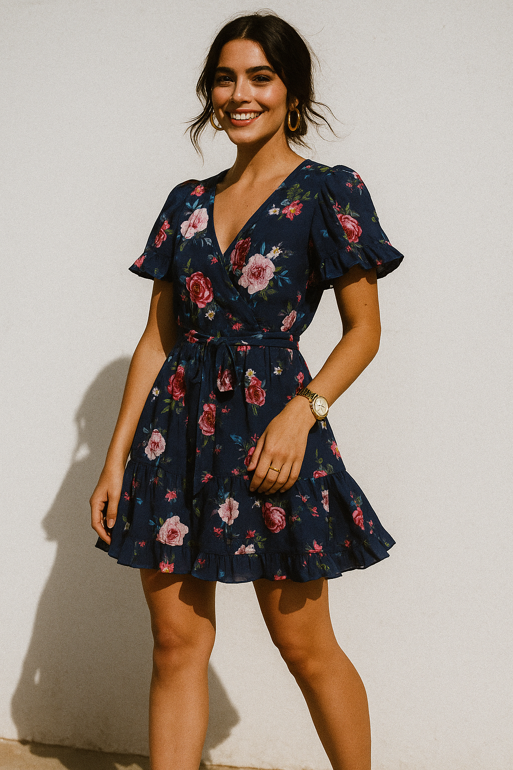 Harvest Red Pastel Wildflowers Digital Printed Fabric - Muslin