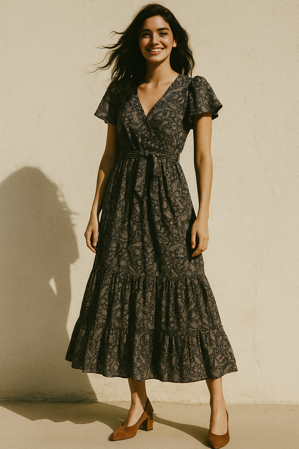 Brown Paisley Seamless Digital Printed Fabric