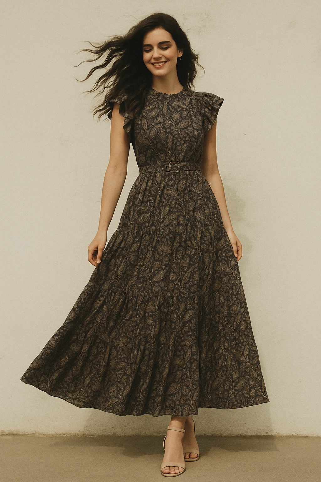 Brown Paisley Seamless Digital Printed Fabric