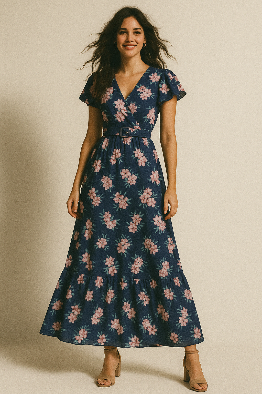 Violet Flower Bunch Digital Printed Fabric - Muslin