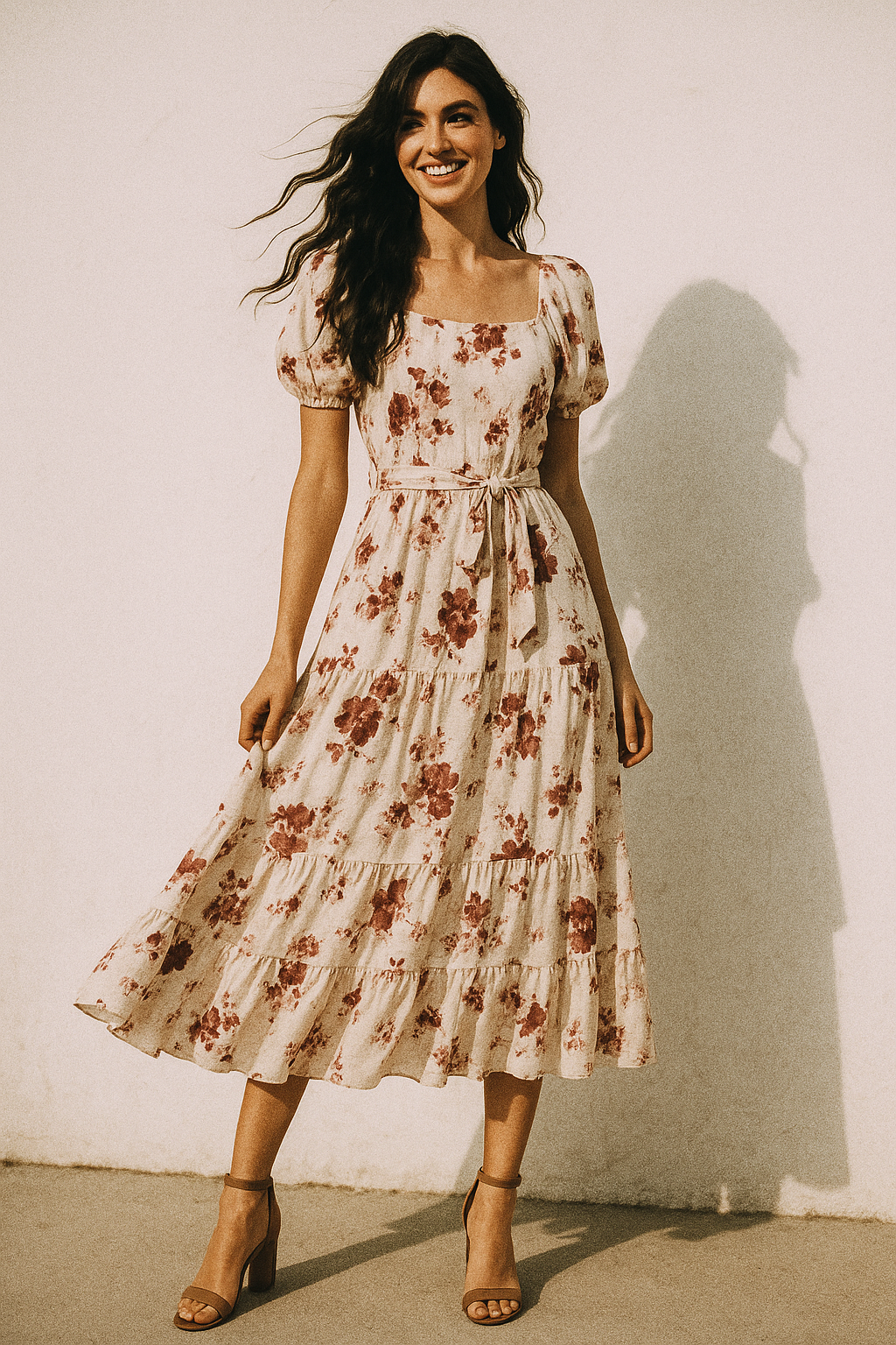 Maroon Flower Bunch Digital Printed Fabric - Muslin