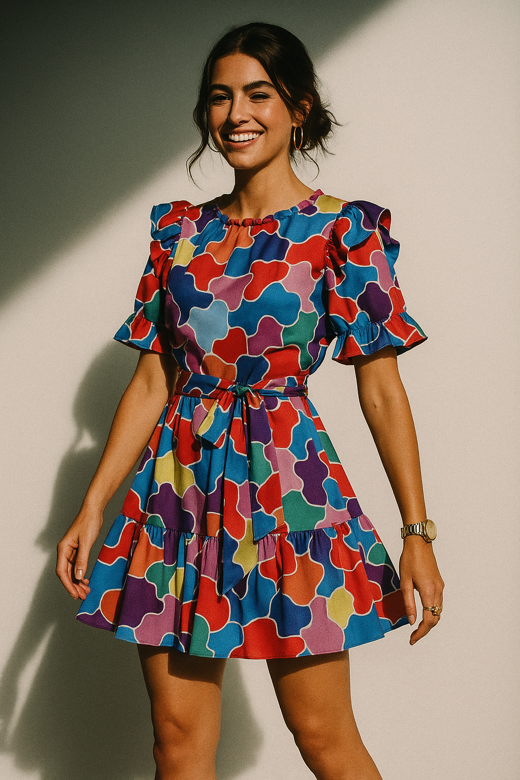 Colourful Marble Abstract Art Digital Printed Fabric - Silk Crepe