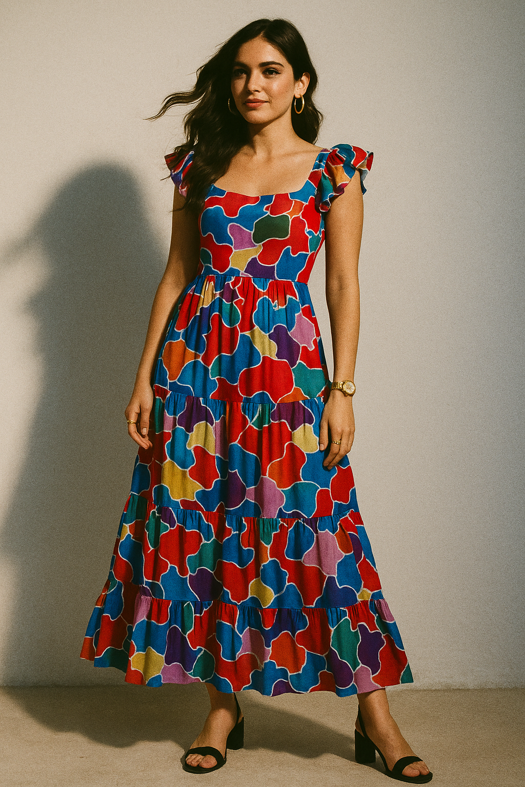 Colourful Marble Abstract Art Digital Printed Fabric - Silk Crepe