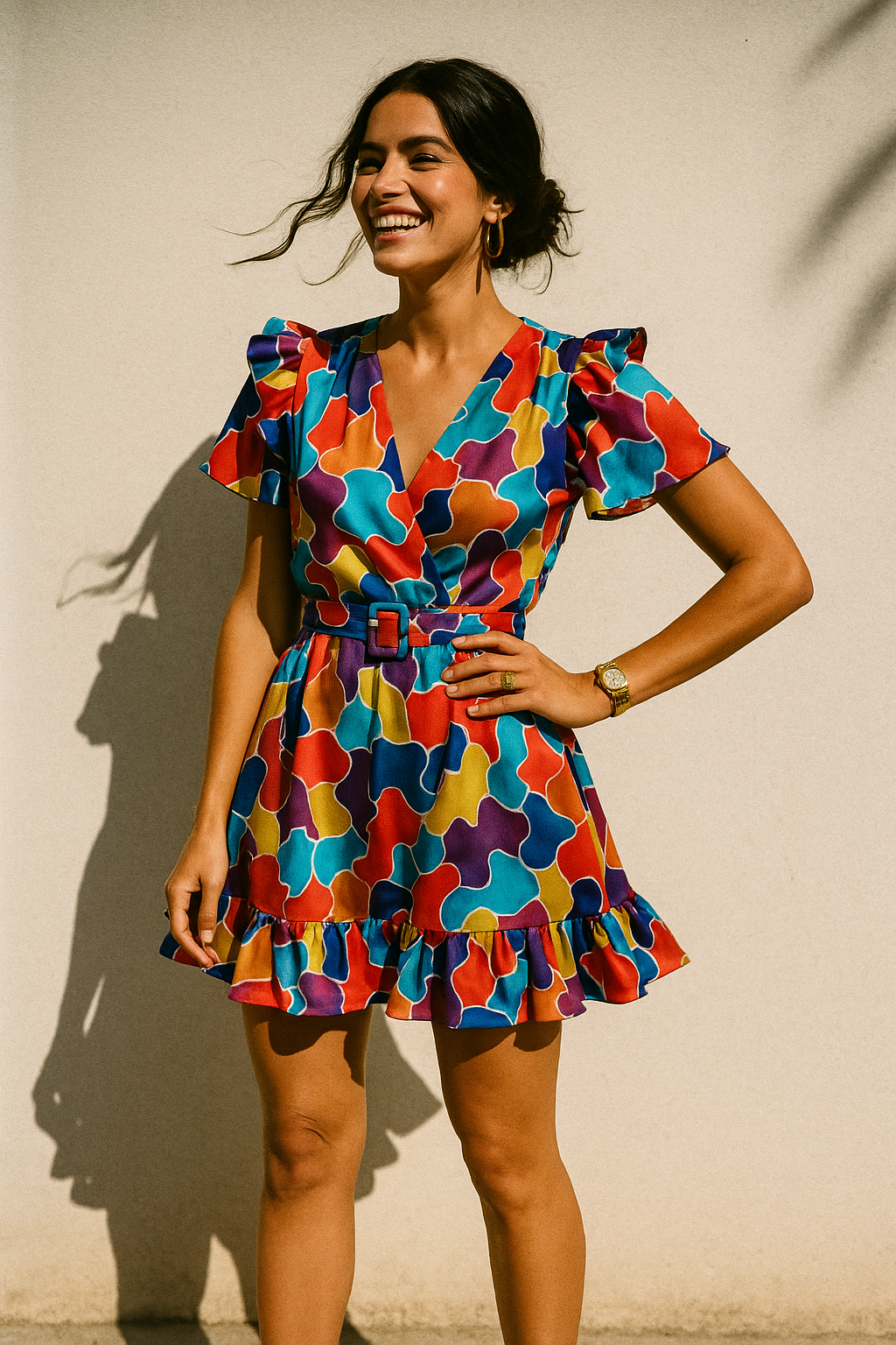 Seamless Rainbow Marble Art Digital Printed Fabric - Silk Crepe