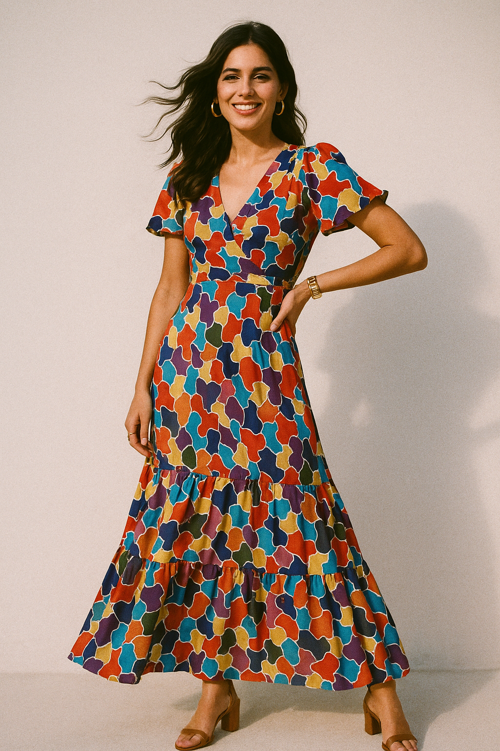 Seamless Rainbow Marble Art Digital Printed Fabric - Silk Crepe