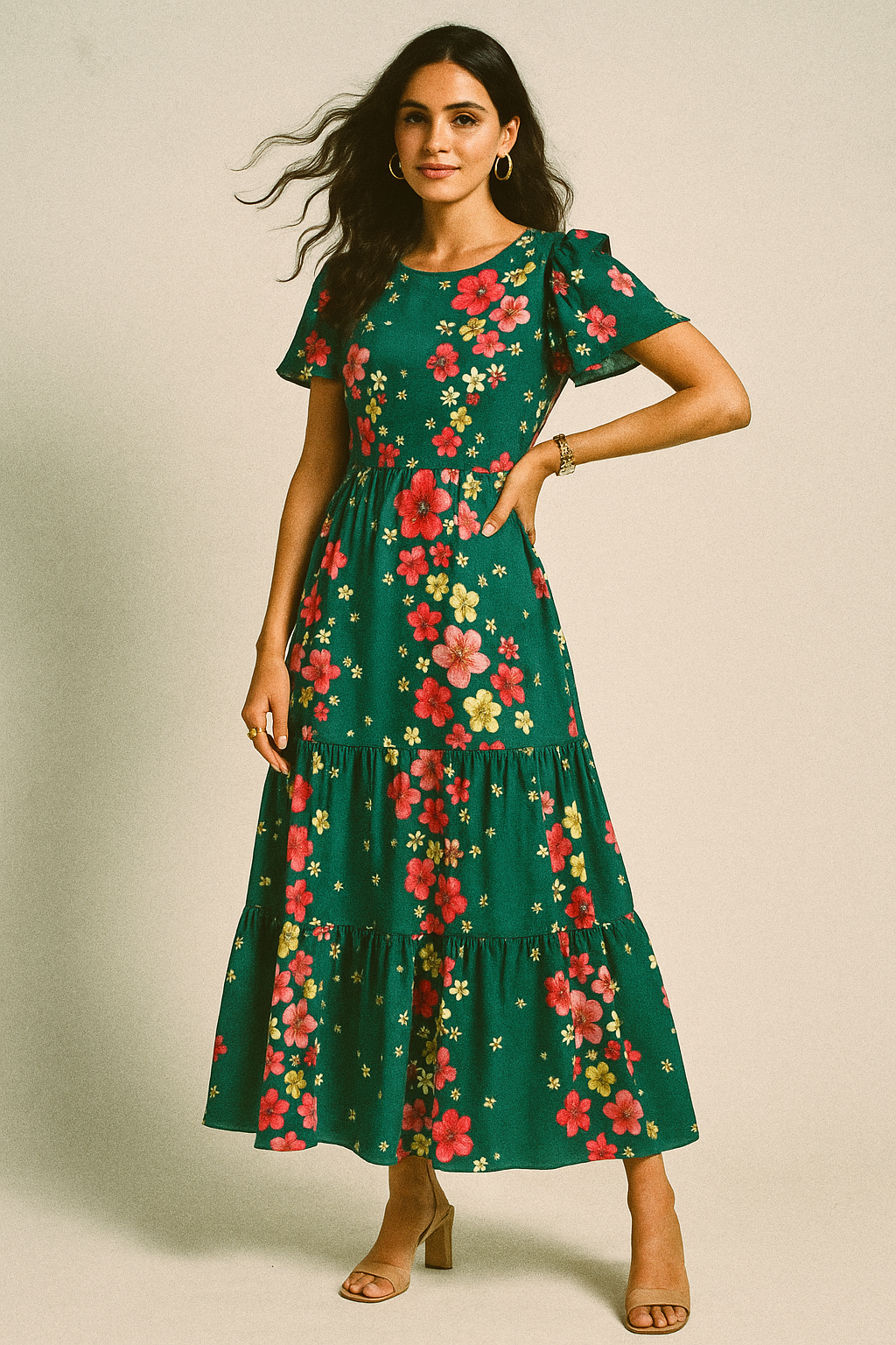 Hawaiian Tiny Colourful Chintz Digital Printed Fabric - Crepe