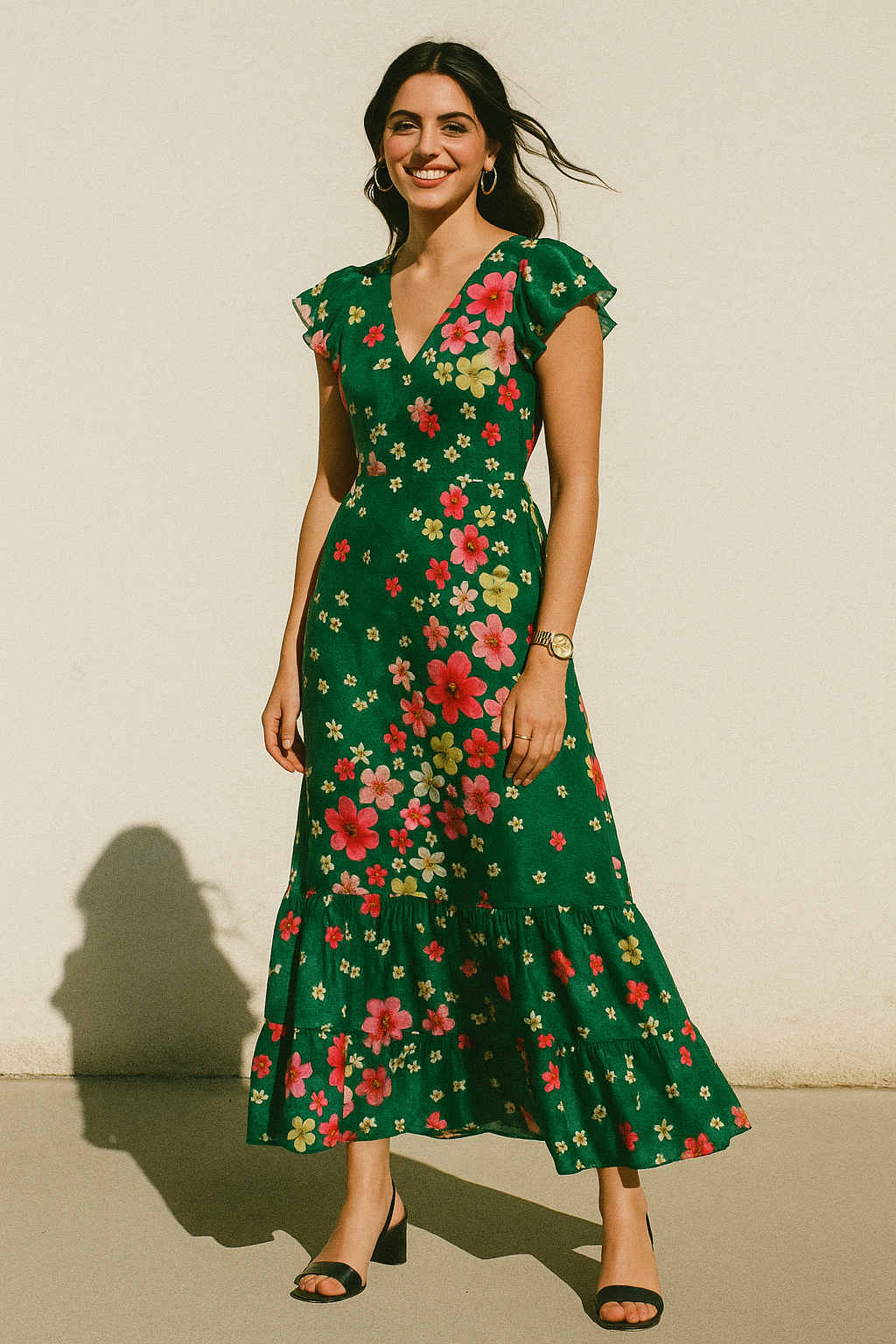 Hawaiian Tiny Colourful Chintz Digital Printed Fabric - Crepe