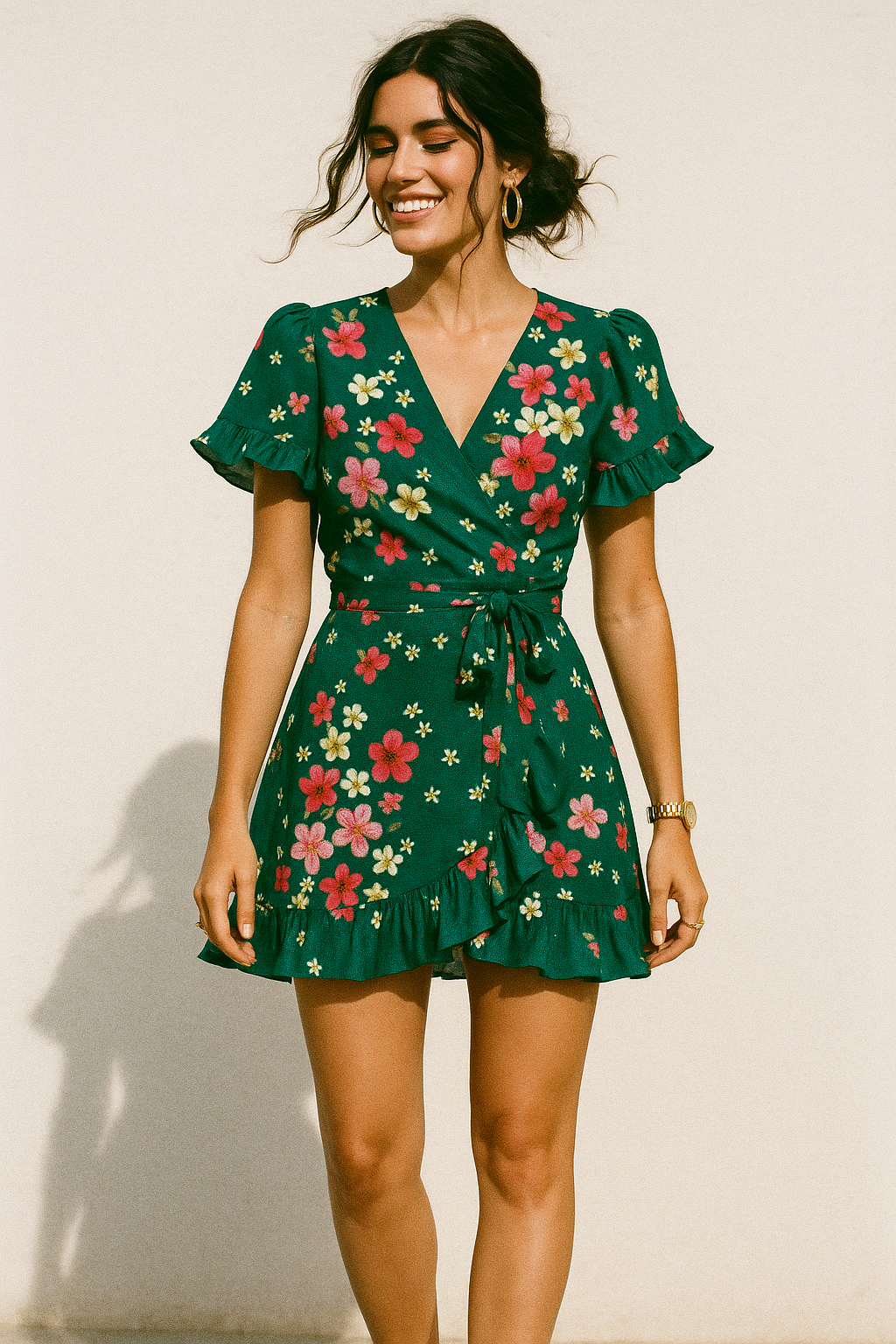 Hawaiian Tiny Colourful Chintz Digital Printed Fabric - Crepe