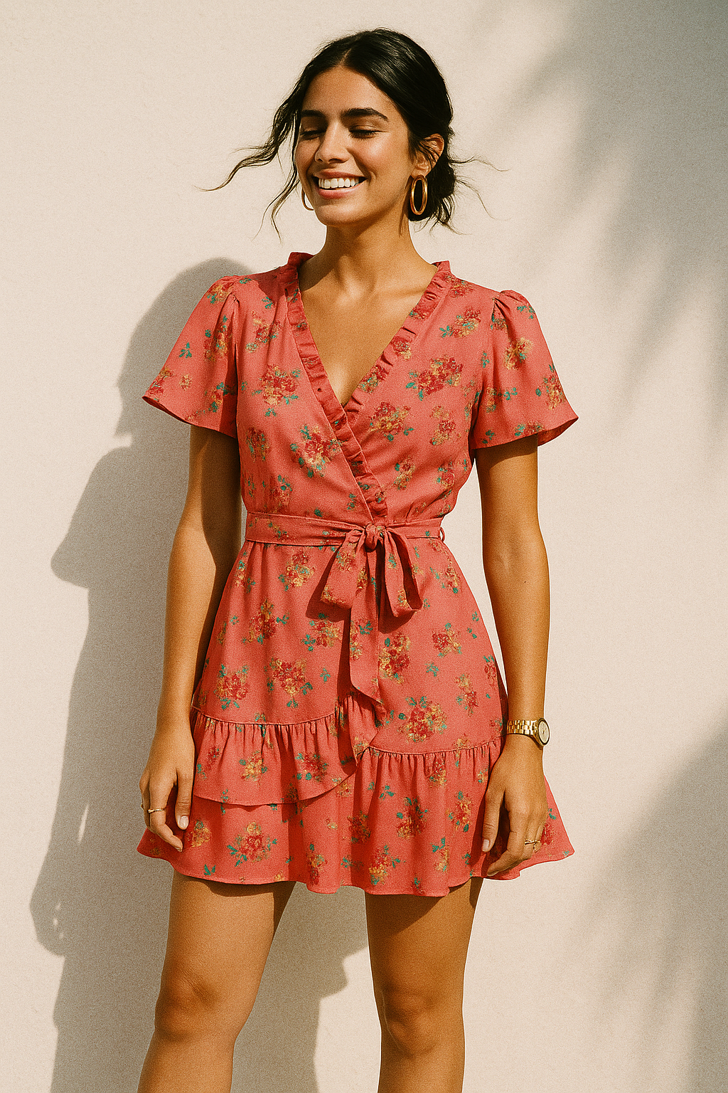 Calico Colorful Flower Digital Printed Fabric - Crepe