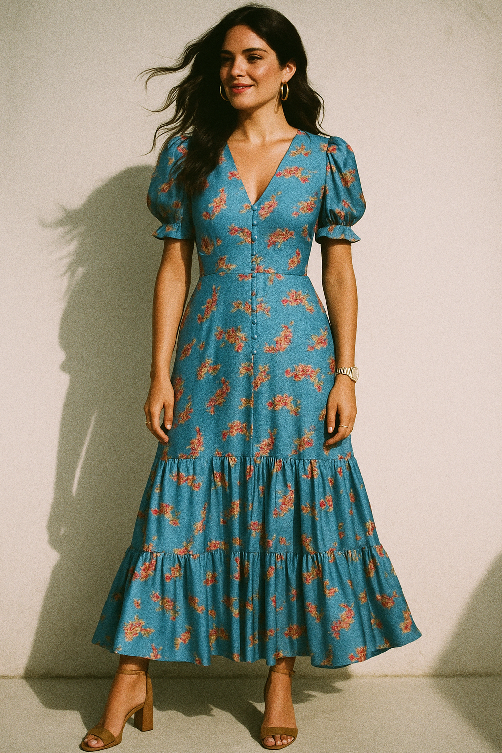 Ditsy Leaf Love Digital Printed Fabric - Crepe