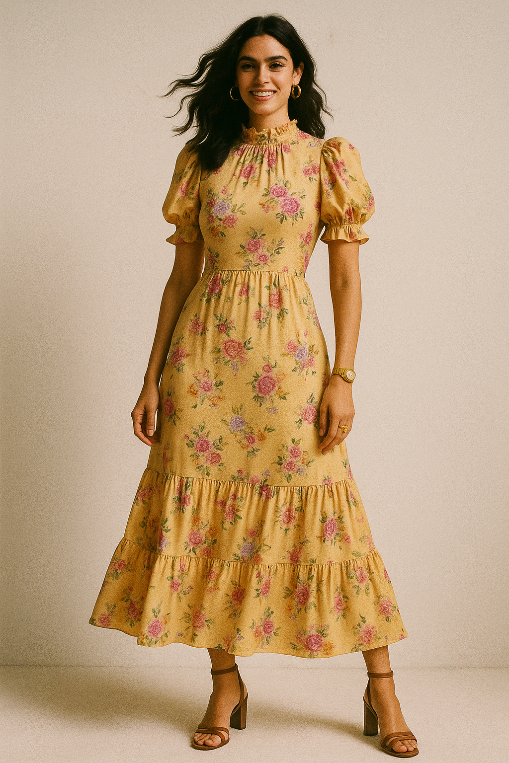 Bloom Pink Forest Flower Digital Printed Fabric - Crepe