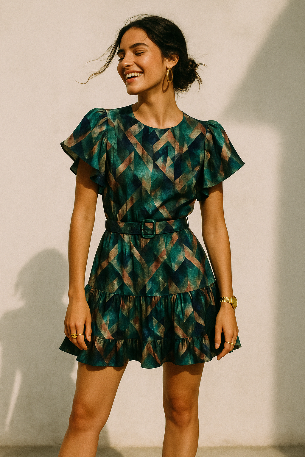 Houndstooth Pattern Digital Printed Fabric