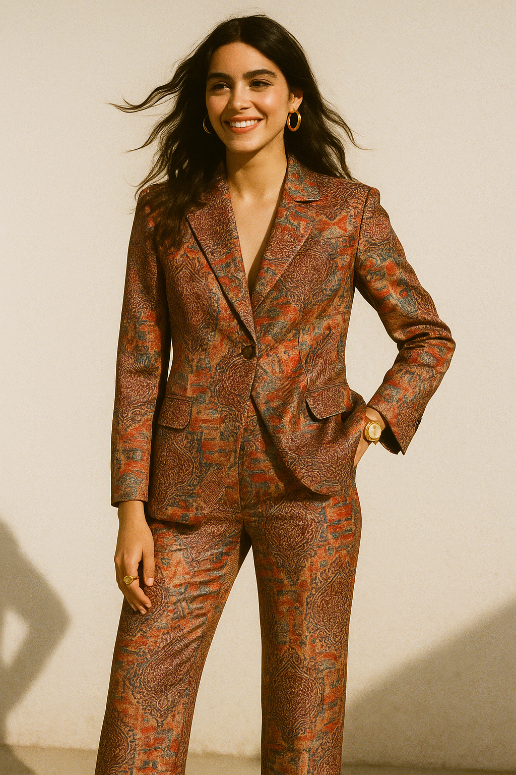 Damask Pattern Digital Printed Fabric