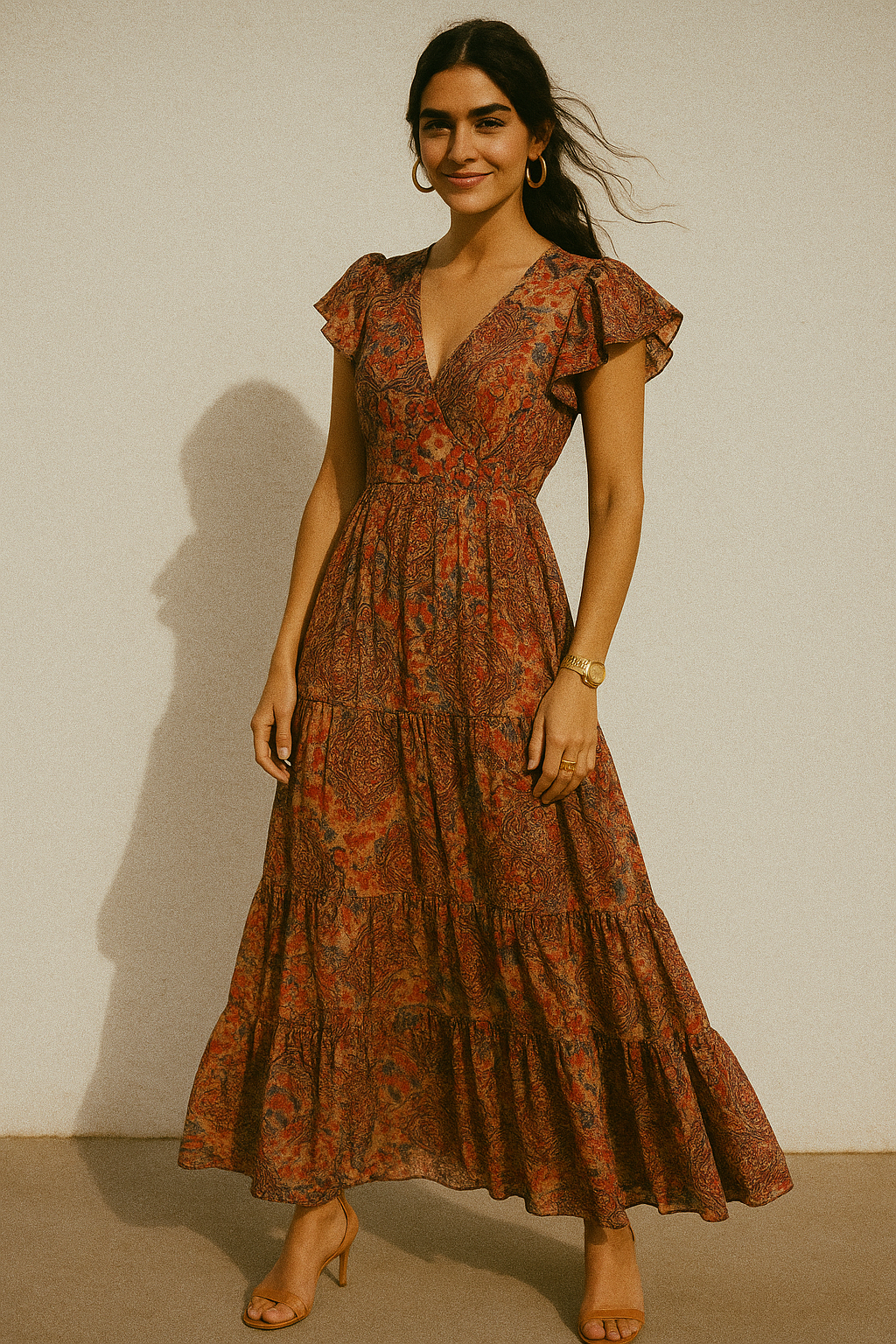 Damask Pattern Digital Printed Fabric