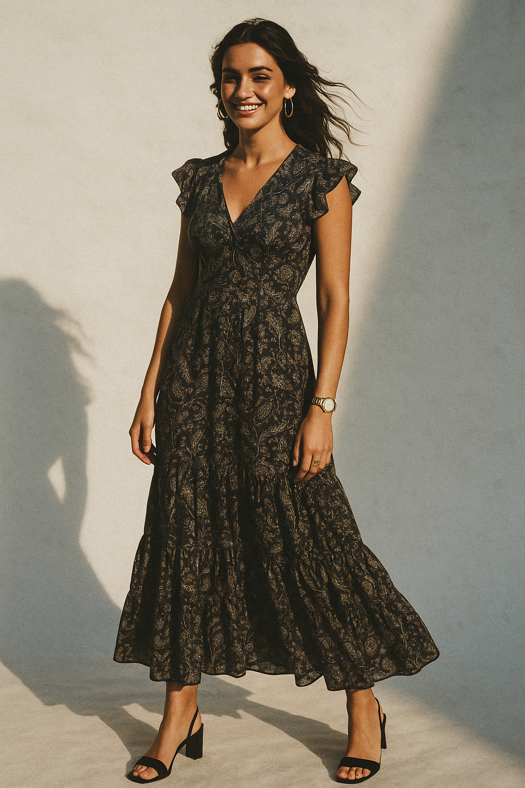 Brown Paisley Seamless Digital Printed Fabric