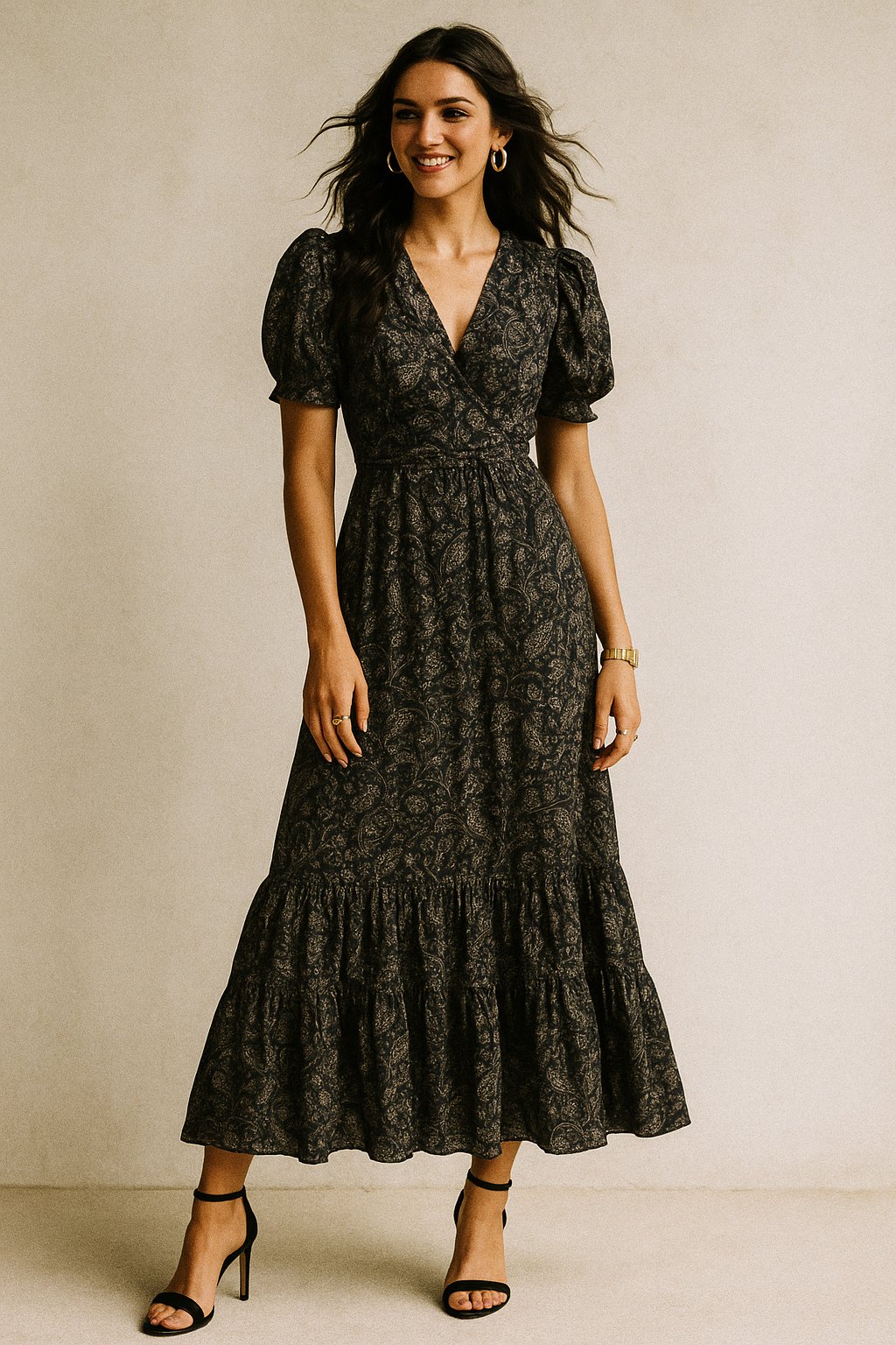 Brown Paisley Seamless Digital Printed Fabric