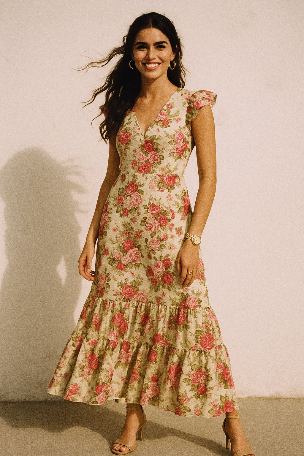 Beautiful Bunch of Roses Digital Printed Fabric