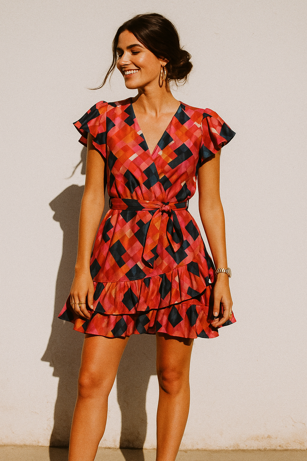 Abstract Squares Digital Printed Fabric