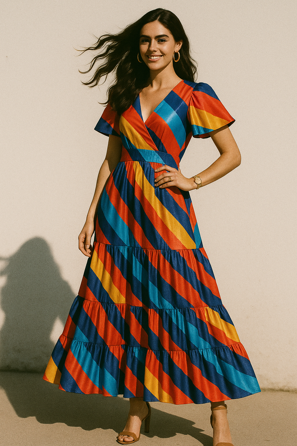 Zigzag Digital Printed Kora Silk Fabric from FAB VOGUE Studio