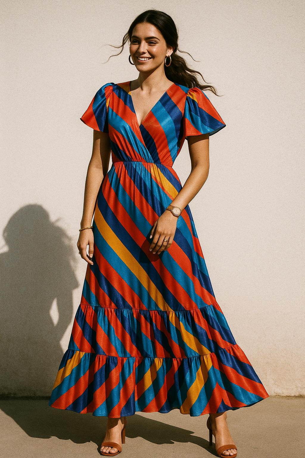 Zigzag Digital Printed Kora Silk Fabric from FAB VOGUE Studio