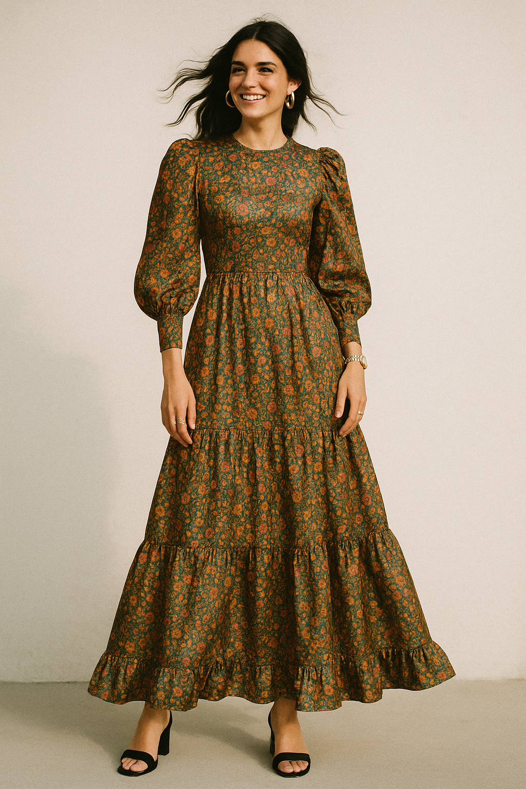 Multicolor Arabesue Kora Silk Printed Fabric