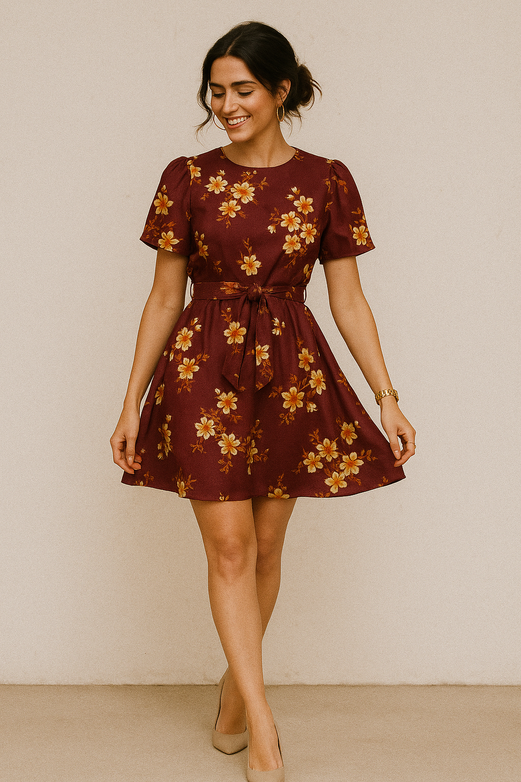 Attractive Yellow Lily Floral Flower Digital Printed Fabric - Kora Silk