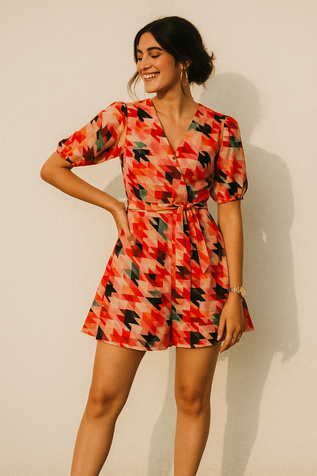 Attractive Multicolor Abstract Pattern Digital Printed Fabric - Kora Silk