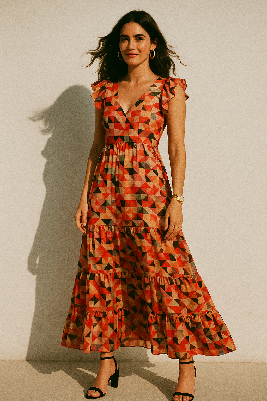 Attractive Multicolor Abstract Pattern Digital Printed Fabric - Kora Silk