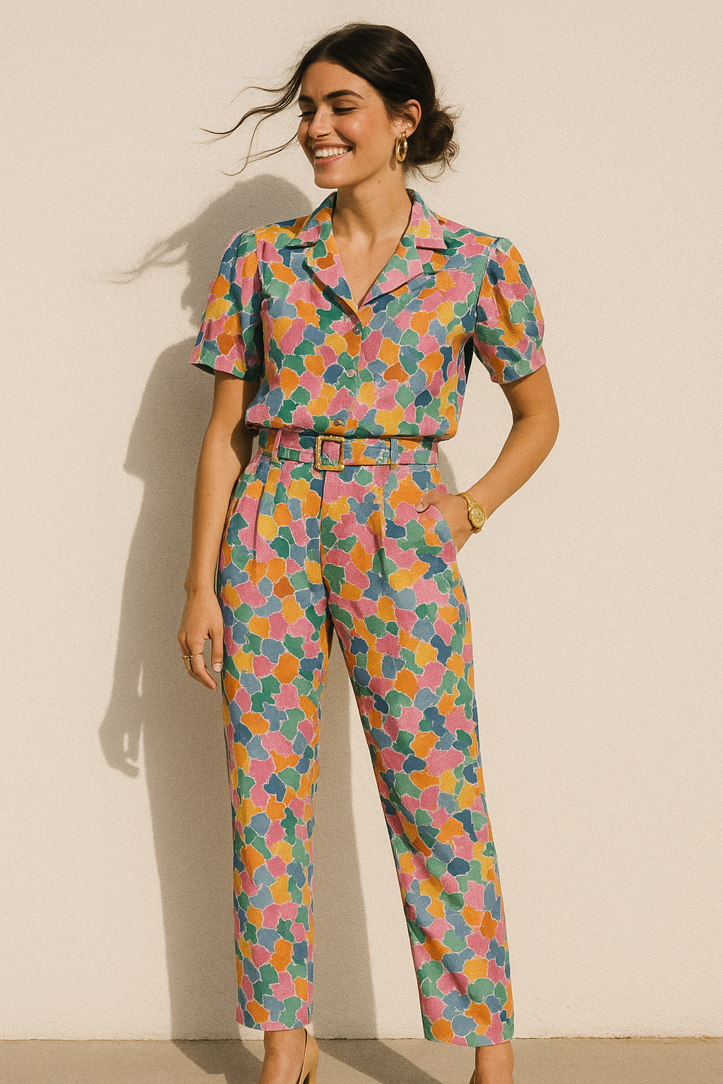 Seamless Rainbow Marble Art Digital Printed Fabric - Kora Silk