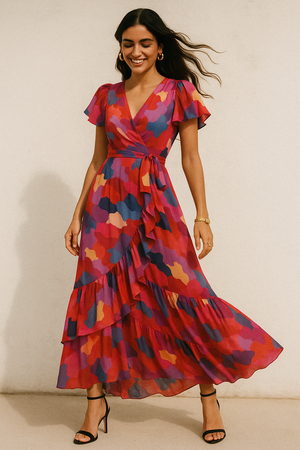 Morden Paint Of Art Multicolour Digital Printed Fabric - Kora Silk