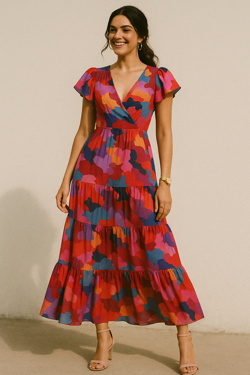 Morden Paint Of Art Multicolour Digital Printed Fabric - Kora Silk